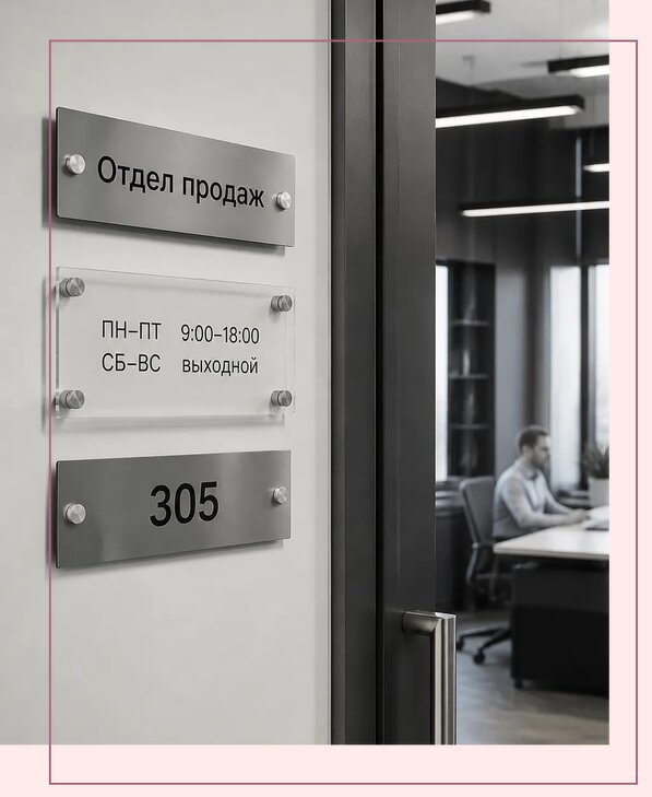 Офисные таблички на дверь в Великих Луке по цене от 5065 р. | Аванза-Вкл
